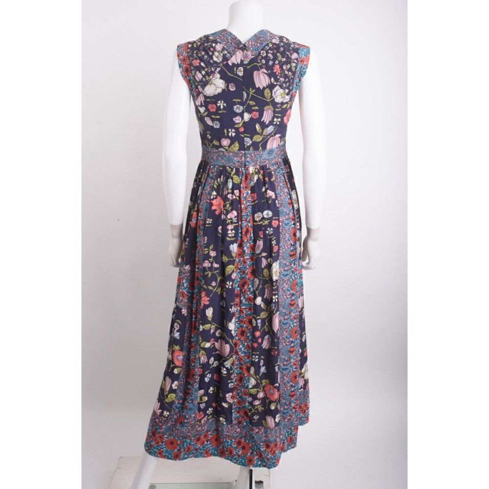 Rebecca Taylor Womans Midi Dress Size 0 Navy Blue Multicolor Floral Silk NWT 595 - Picture 5 of 6